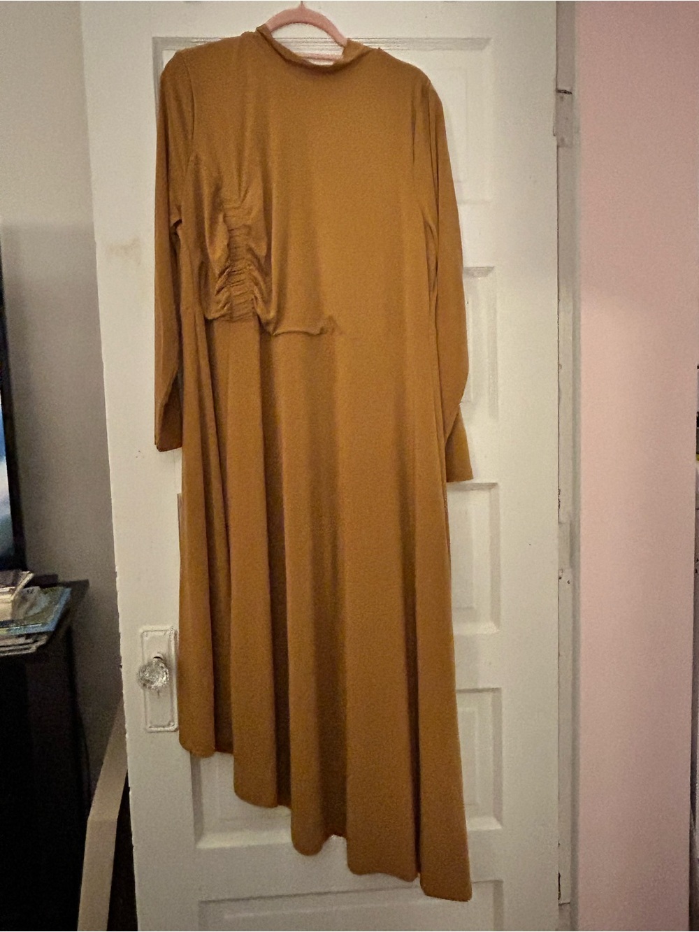 Eloquii Long Sleeve Dress in Mustard Gold